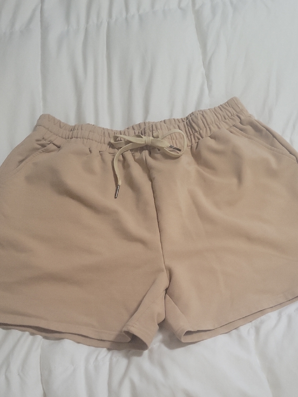 Women’s Tan Lounge Shorts with Drawstring